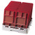 Cambro 1596CW416 9" x 15" Cranberry Polycarbonate Rectangular Camwear 2 " x 2 Compartment Tray - 24/Case