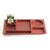 Cambro 915CP416 9" x 15" Cranberry Co-Polymer Rectangular Camwear 2 x 2 Compartment Tray - 24/Case