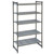 Cambro CBU243072V5580 30" W x 72" H x 24" D Brushed Graphite Polypropylene 5 Shelves Louvered and Solid Camshelving Basics Plus Starter Unit