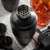 TableCraft Products 10553 3.75" W x 10" H 24 Oz. 3-Piece Black Acid Etch Finish Stainless Steel Cocktail Shaker