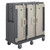 Cambro MDC1418T30191 60" W x 29.25" D x 63.63" H Tall Profile (3) Doors 3-Compartments Holds (30) 14" x 18" Trays Heavy Duty Nylon Handles 6" Stainless Steel Casters Granite Gray with Cream Color Door Meal Delivery Cart