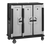 Cambro MDC1520T30615 60" W x 29.25" D x 63.63" H Tall Profile (3) Doors 3-Compartments Holds (30) 15" x 20" Trays Heavy Duty Nylon Handles 6" Stainless Steel Casters Charcoal Gray with Cream Color Door Meal Delivery Cart