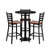 Flash Furniture MD-0013-GG 30" Dia. x 42" H Black Laminate Finish Round Table Set with 4 Metal Ladder Back Bar Stools