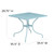 Flash Furniture CO-6-SKY-GG Sky Blue Rain Flower Design Top Steel Powder Coat Finish Square With Umbrella Hole Patio Table