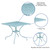 Flash Furniture CO-6-SKY-GG Sky Blue Rain Flower Design Top Steel Powder Coat Finish Square With Umbrella Hole Patio Table