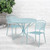 Flash Furniture CO-35RD-03CHR2-SKY-GG 28" H Sky Blue Steel Round Patio Table Set with 2 Chairs