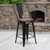 Flash Furniture CH-31320-24GB-BK-WD-GG Black Metal Curved Back With Vertical Slat Counter Height Bar Stool