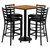 Flash Furniture MD-0012-GG 30" Dia. x 42" H Natural Laminate Finish Square Table Set with 4 Metal Ladder Back Bar Stools