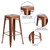 Flash Furniture ET-BT3503-30-POC-GG 30.25" H Copper Galvanized Steel with Drain Hole Seat Bar Stool