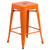 Flash Furniture CH-31320-24-OR-GG Orange Galvanized Steel Counter Height Backless Bar Stool