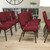Flash Furniture XU-CH-60096-BY-BAS-GG Burgundy 19" Width Gold Vein Frame Finish Hercules Series Stacking Church Chair