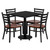 Flash Furniture MD-0003-GG 30" Dia. x 30" H Black Laminate Finish Square Table Set with 3 Chairs