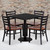 Flash Furniture MD-0003-GG 30" Dia. x 30" H Black Laminate Finish Square Table Set with 3 Chairs