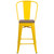 Flash Furniture CH-31320-24GB-YL-WD-GG Yellow Metal Curved Back With Vertical Slat Bistro Style Counter Height Bar Stool