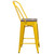 Flash Furniture CH-31320-24GB-YL-WD-GG Yellow Metal Curved Back With Vertical Slat Bistro Style Counter Height Bar Stool
