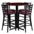 Flash Furniture HDBF1026-GG 30" Dia. x 42" H Mahogany Laminate Finish Round Table Set with 4 Metal Ladder Back Bar Stools