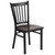 Flash Furniture XU-DG-6Q2B-VRT-WALW-GG Metal Vertical Slat Back .62" Thick Walnut Finish Plywood Seat Hercules Series Restaurant Chair
