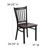 Flash Furniture XU-DG-6Q2B-VRT-WALW-GG Metal Vertical Slat Back .62" Thick Walnut Finish Plywood Seat Hercules Series Restaurant Chair