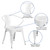 Flash Furniture CH-31270-WH-GG White Galvanized Steel with Arms Vertical Slat Back and Drain Hole Seat Armchair
