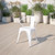Flash Furniture CH-31270-WH-GG White Galvanized Steel with Arms Vertical Slat Back and Drain Hole Seat Armchair