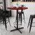 Flash Furniture XU-RD-36-MAHTB-T3030B-3CFR-GG Mahogany Laminate Round Top PVC T-Mold Edge Table