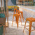 Flash Furniture ET-BT3503-30-OR-GG 30" H Orange Galvanized Steel with Drain Hole Seat Bar Stool