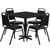 Flash Furniture HDBF1009-GG 36" Dia. x 30" H Black Laminate Finish Square Table Set with 4 Banquet Chairs
