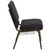 Flash Furniture FD-CH0221-4-GV-S0806-BAS-GG Black 21.25" Width Steel Book Rack with Communion Cup Holder Gold Vein Frame Hercules Series Extra Wide Stacking Church Chair