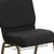 Flash Furniture FD-CH0221-4-GV-S0806-BAS-GG Black 21.25" Width Steel Book Rack with Communion Cup Holder Gold Vein Frame Hercules Series Extra Wide Stacking Church Chair