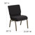 Flash Furniture FD-CH0221-4-GV-S0806-BAS-GG Black 21.25" Width Steel Book Rack with Communion Cup Holder Gold Vein Frame Hercules Series Extra Wide Stacking Church Chair