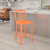 Flash Furniture CH-61200-24-OR-GG Orange Galvanized Steel Counter Height Bar Stool
