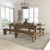 Flash Furniture XA-FARM-6-GG 108"W x 40"D x 30"H Folding Table With Wood Base Rectangular Antique Rustic Design Hercules Series Folding Farm Table Set