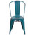 Flash Furniture ET-3534-KB-GG Distressed Metal Kelly Blue Drain Holes in Seat Chair