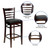 Flash Furniture XU-DGW0005BARLAD-WAL-BLKV-GG Black Vinyl Seat With Ladder Back Walnut Finish Beechwood Frame Hercules Series Restaurant Bar Stool
