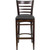 Flash Furniture XU-DGW0005BARLAD-WAL-BLKV-GG Black Vinyl Seat With Ladder Back Walnut Finish Beechwood Frame Hercules Series Restaurant Bar Stool