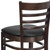 Flash Furniture XU-DGW0005BARLAD-WAL-BLKV-GG Black Vinyl Seat With Ladder Back Walnut Finish Beechwood Frame Hercules Series Restaurant Bar Stool
