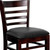 Flash Furniture XU-DGW0005BARLAD-WAL-BLKV-GG Black Vinyl Seat With Ladder Back Walnut Finish Beechwood Frame Hercules Series Restaurant Bar Stool