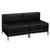Flash Furniture ZB-IMAG-MIDCH-2-GG Black LeatherSoft Upholstery With Exposed Stainless Steel Accent Bar Modular Hercules Imagination Series Lounge Set