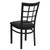 Flash Furniture XU-DG6Q3BWIN-BLKV-GG Metal Window Pane Back Black Vinyl Upholstered Seat Hercules Series Restaurant Chair