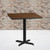 Flash Furniture XU-WALTB-3030-T2222-GG 30" W Square Walnut Laminated Dining Height Table with Four Pointed Pedestal Base