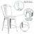 Flash Furniture ET-3534-24-WH-GG White Galvanized Steel Drain Holes In Seat Counter Height Bar Stool