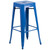 Flash Furniture CH-51090BH-2-30SQST-BL-GG 30" Dia. x 41" H Blue Metal Round Bar Height Table and 2 Bar Stool Set