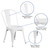 Flash Furniture ET-CT002-4-30-WH-GG White Steel Square Table Set with 4 Chairs