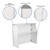 Flash Furniture XA-BAR-48-WH-GG 47.75" W White Laminate Aluminum Frame Foldable Portable Bar