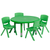 Flash Furniture YU-YCX-0073-2-ROUND-TBL-GREEN-E-GG 33" Dia. x 14 1/2" - 23 3/4" Adjustable Height Green Round Preschool Activity Table Set with 4 Chairs