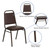 Flash Furniture FD-BHF-2-BN-GG Brown Vinyl Upholstered Trapezoidal Back Panel Copper Vein Powder Coated Finish Hercules Series Stacking Banquet Chair