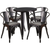 Flash Furniture CH-51080TH-4-18ARM-BQ-GG 24" Dia. x 29" H Black and Antique Gold Metal Round Table and 4 Chair Set