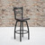 Flash Furniture XU-6F8B-XSWVL-WALW-GG Walnut Finish Powder Coated Frame Metal X-Back Hercules Series Bar Stool