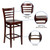 Flash Furniture XU-DGW0005BARLAD-MAH-GG Mahogany Finish Seat With Ladder Back Mahogany Finish Beechwood Frame Hercules Series Restaurant Bar Stool
