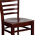 Flash Furniture XU-DGW0005BARLAD-MAH-GG Mahogany Finish Seat With Ladder Back Mahogany Finish Beechwood Frame Hercules Series Restaurant Bar Stool